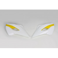 Radiator covers / White-yellow - oem 15 - Husqvarna - REPLICA PLASTICS - HU03353-W - UFO Plast