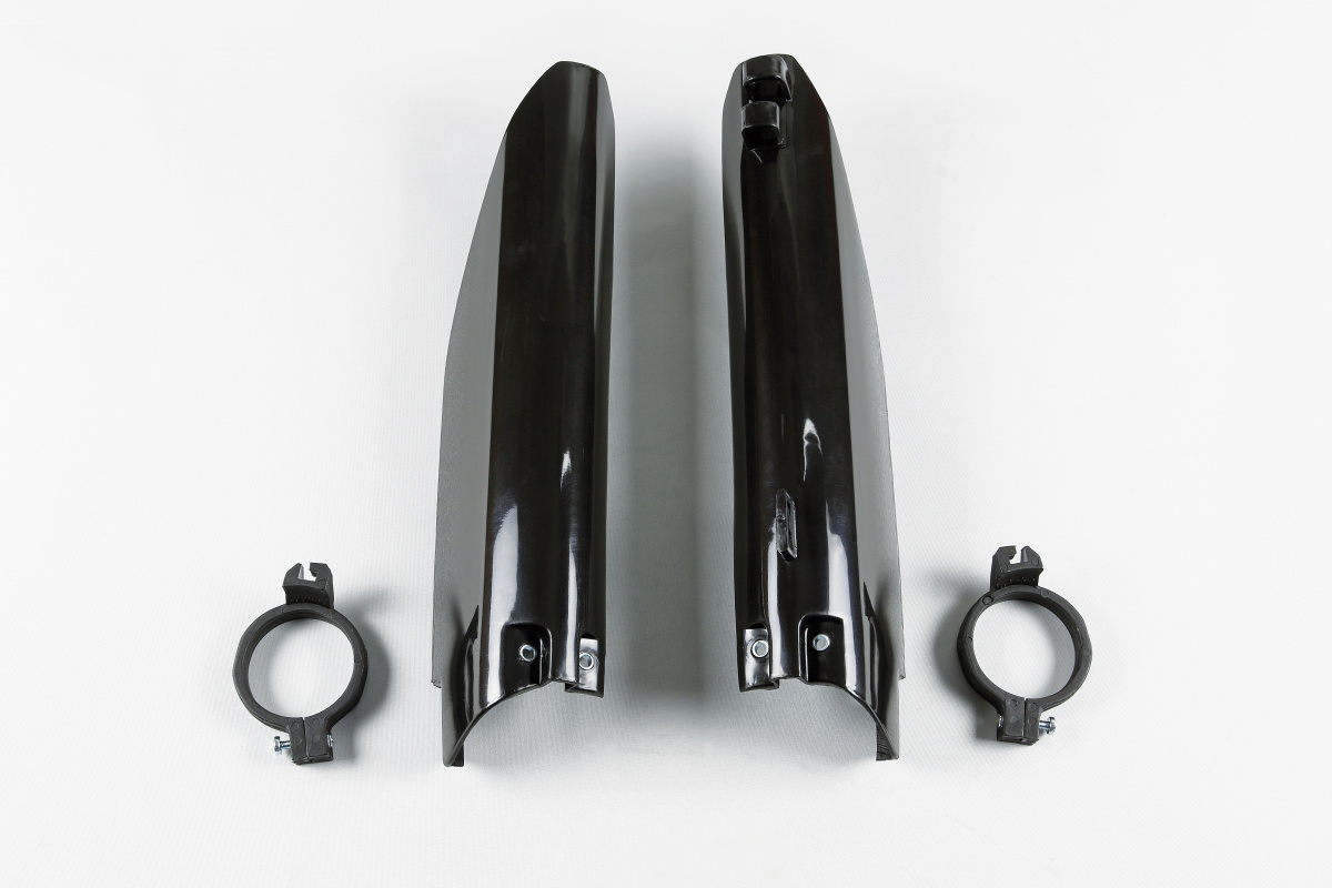 Fork Slider Protectors black for Suzuki RM 125 (1999-03) - RM 250 (1999-03) - REPLICA PLASTICS - SU03905-001 - Ufo Plast