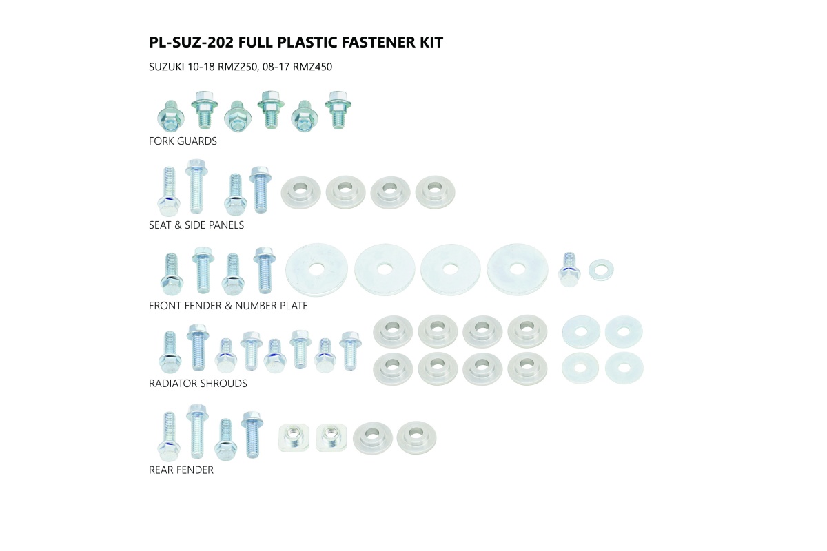 Motocross full plastic fastener kit for Suzuki - Other items - AC02440 - Ufo Plast