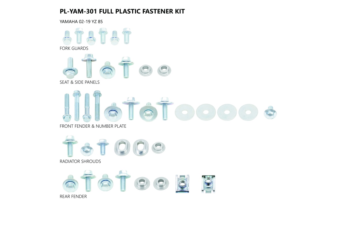 Motocross full plastic fastener kit for Yamaha - Other items - AC02445 - Ufo Plast