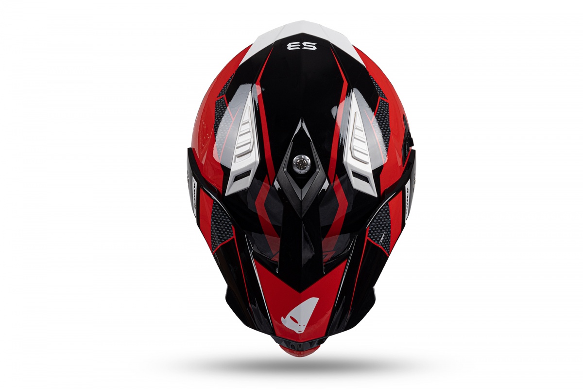 Motocross enduro helmet Aries black and red - PROTECTION - HE163 - UFO Plast