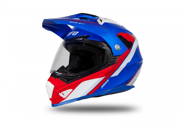 Motocross helmet Aries blue, red and white glossy - Helmets - HE181 - UFO Plast