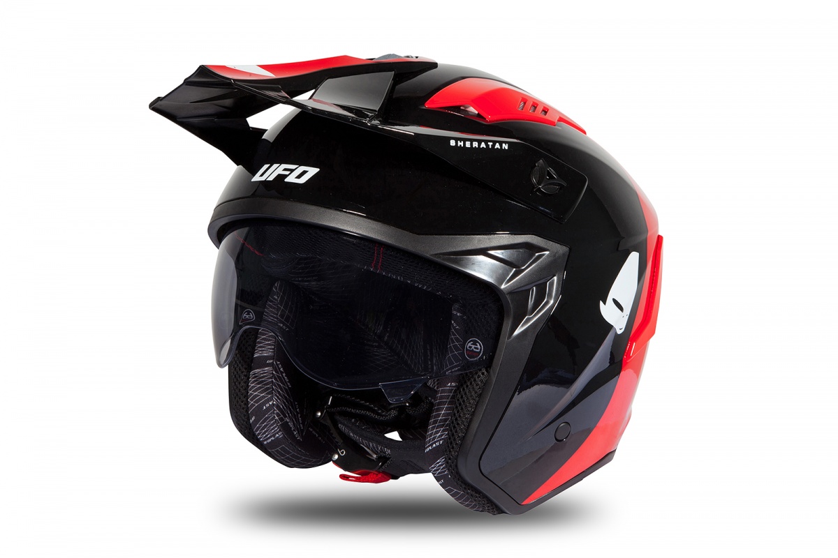 Jet helmet Sheratan black and red glossy - Helmets - HE189 - UFO Plast