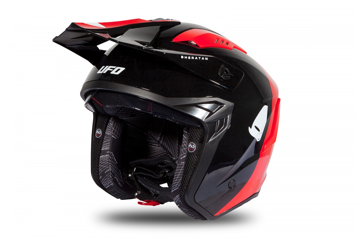 Jet helmet Sheratan black and red glossy - Helmets - HE189 - UFO Plast