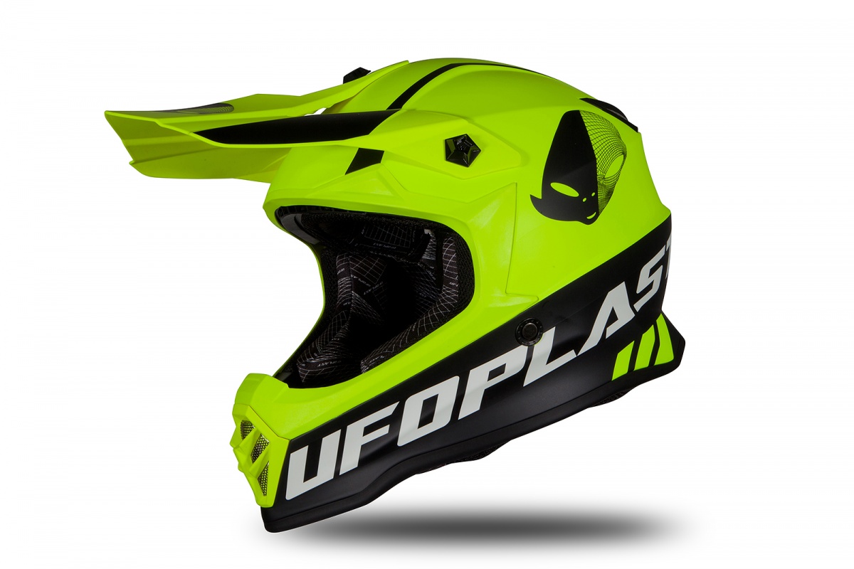 Motocross helmet for kids neon yellow matt - Home - HE190 - Ufo Plast