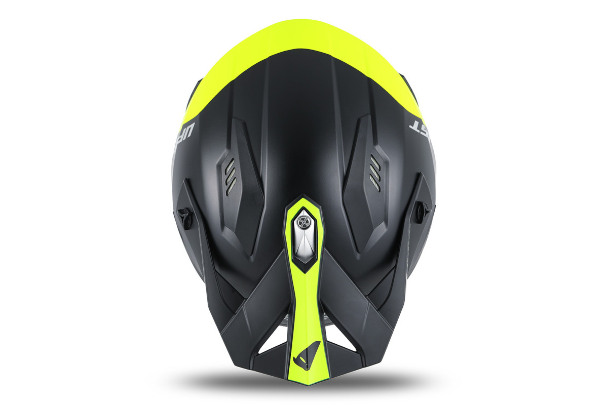 Sheratan cross jet helmet neon yellow and black